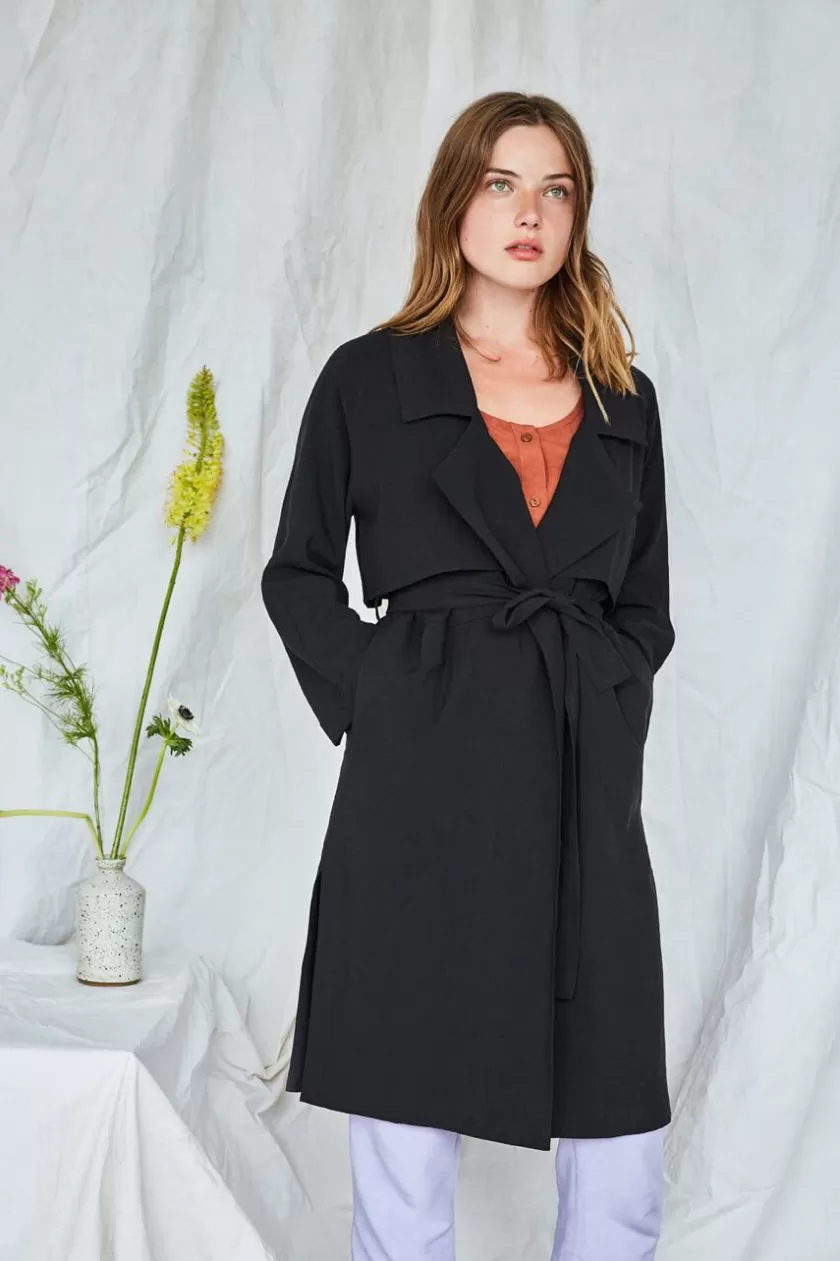 Women Eve Gravel Bal Maque Trench Coat